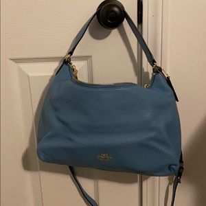 Leather coach shoulder bag